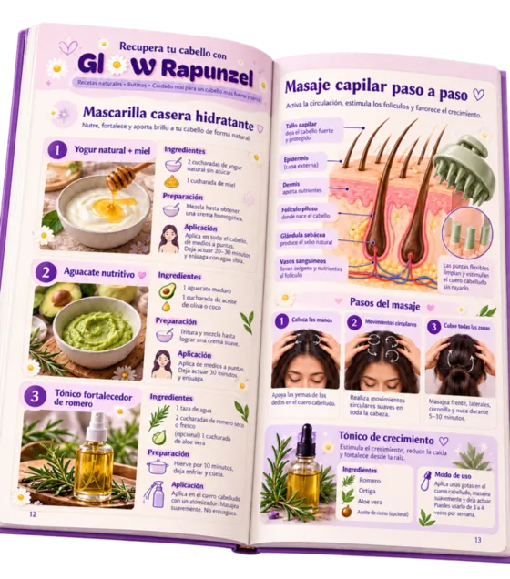 La Guía Glow Rapunzel abierta: mascarillas caseras y masaje capilar paso a paso